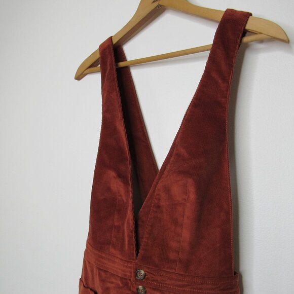 Free People Old School Love Overall Dress Jumper Copper Rust Sz 2 NWT - Picture 5 of 8